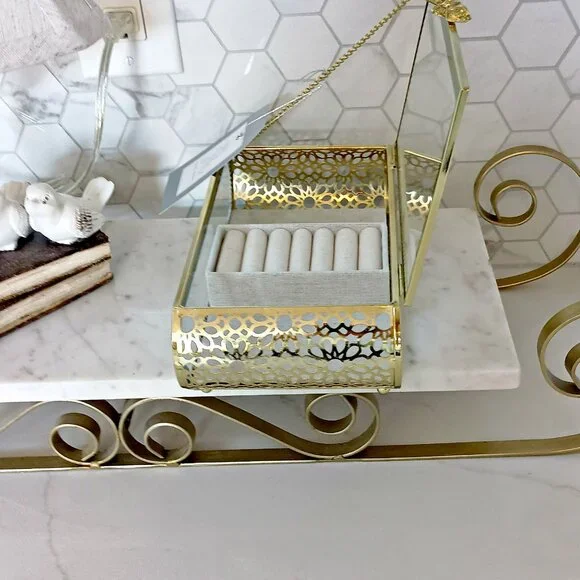 NEW! EXQUISITE Rachel ASHWELL CLEAR HINGED JEWELRY BOX - Picture 4 of 6